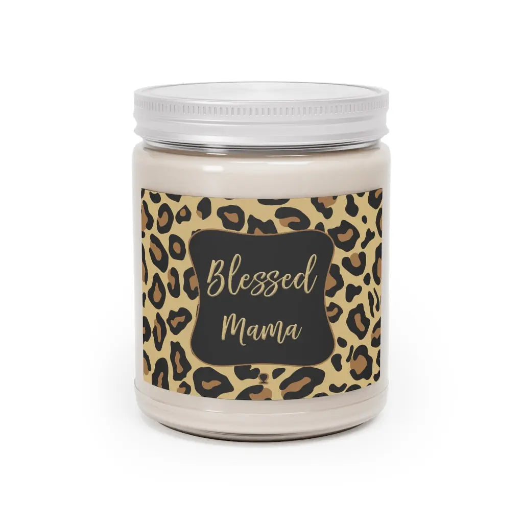 Blessed Mama Leopard Print Scented Aromatherapy Candles, 9oz Printify