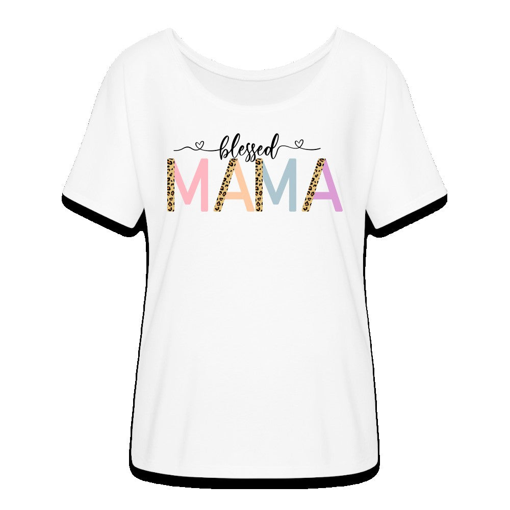 Blessed Mama Pastel Leopard Womens Flowy T-Shirt SPOD