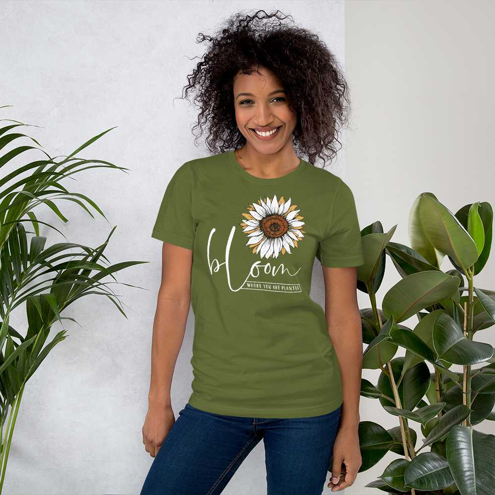 Bloom Where You Are Planted t-shirt Amazing Faith Designs