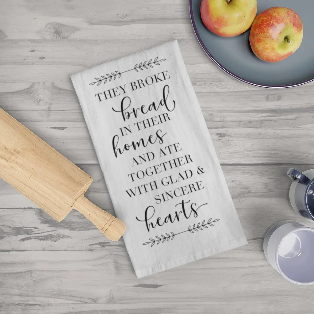 Break Bread Scripture Tea Towel | Christian Gift Printify