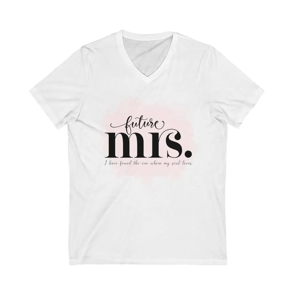 Bride Future Mrs Scripture V Neck Tshirt, Bride Gift, Bridal Shower Gift, Bride Shirt, Engagement Gift Printify