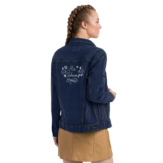 Bride Personalized Embroidered Denim Jacket Amazing Faith Designs