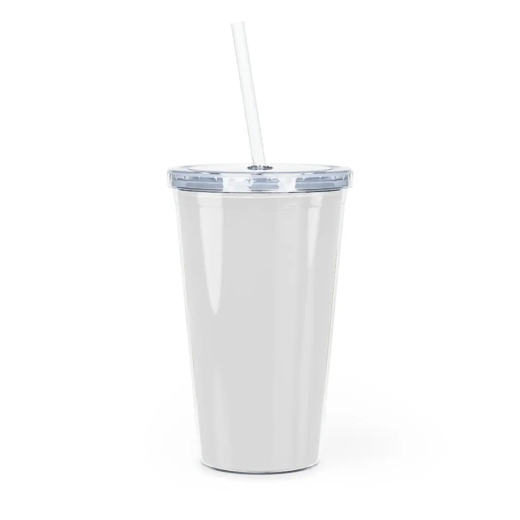 Bridesmaid Plastic Water Tumbler with Straw Printify