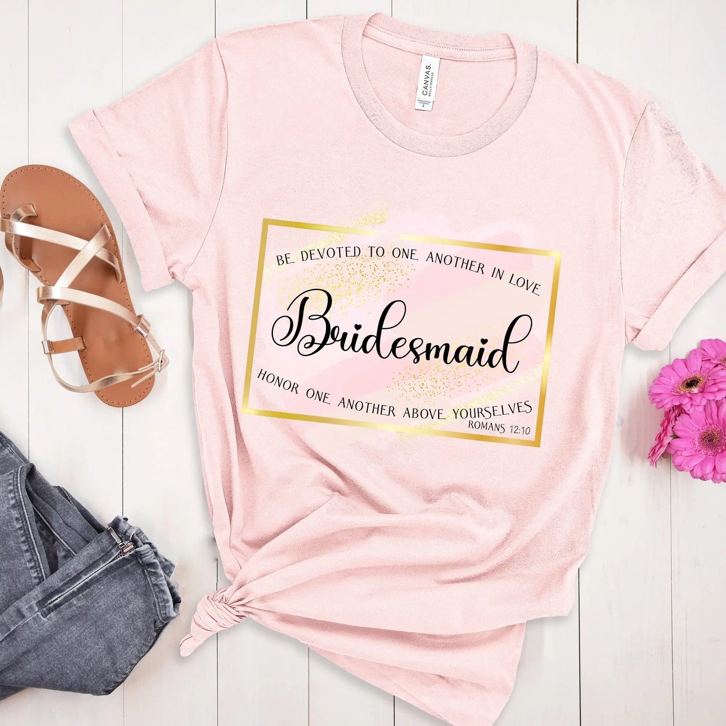 Bridesmaid Shirt, Bridal Party Shirt, Christian Wedding Shirt, Bridesmaid Gift, Wedding Party Gifts Printify