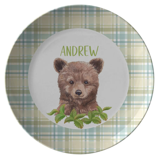 Brown Bear Personalized Plate for Kids teelaunch