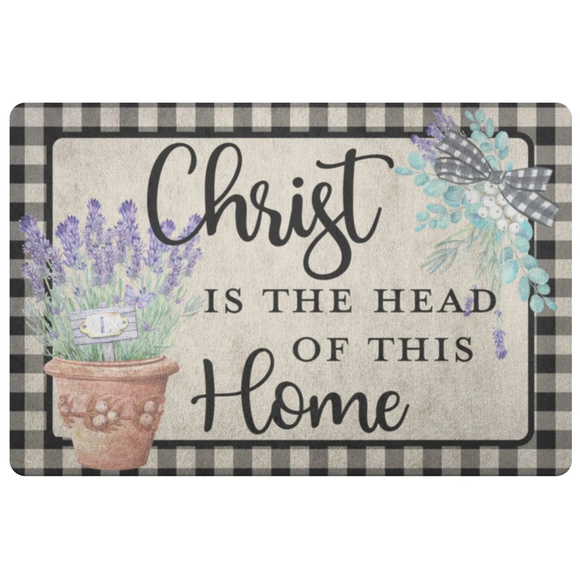 Christ is the Head of this Home Lavender Door Mat, Christian Doormat teelaunch