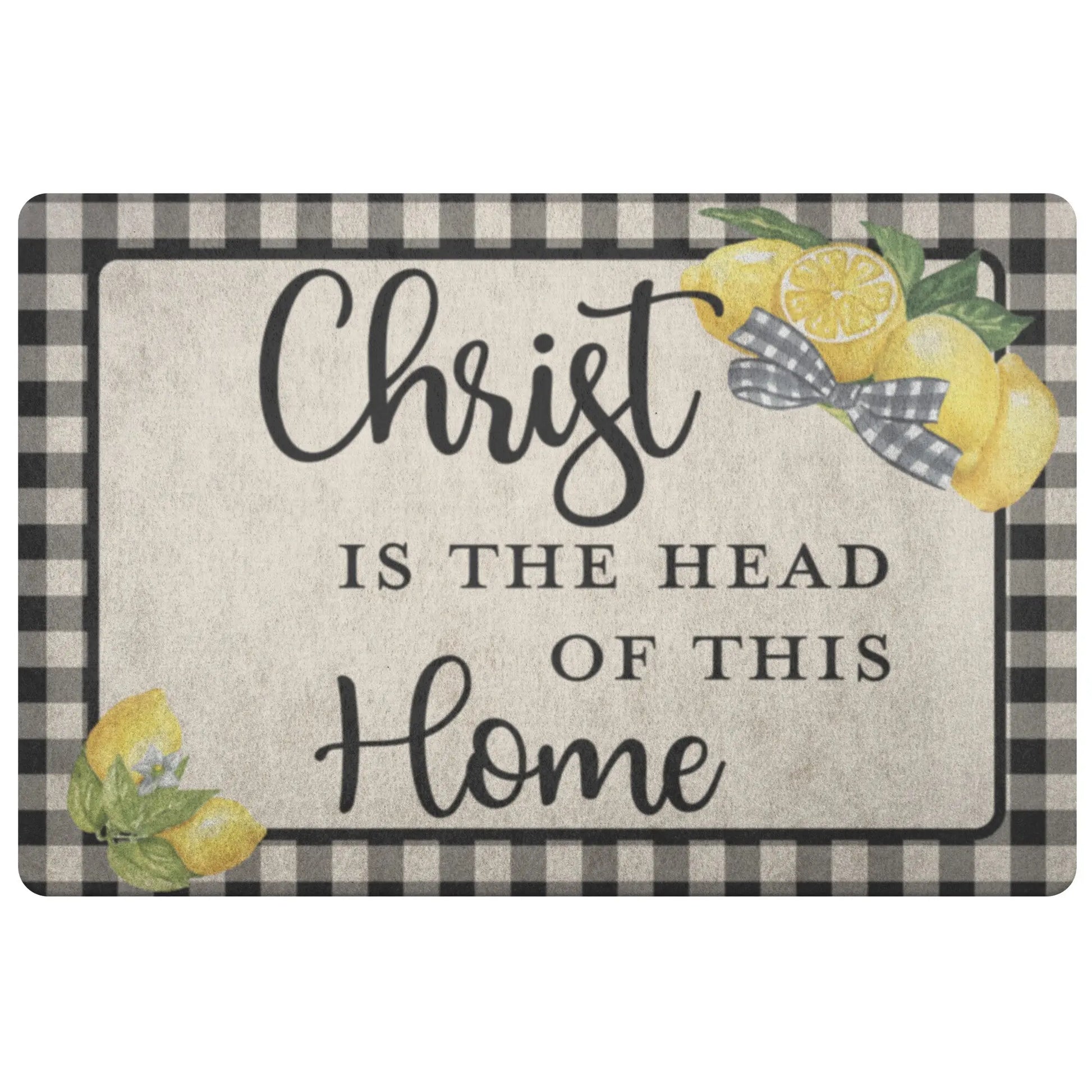 Christ is the Head of this Home Lemon Door Mat teelaunch
