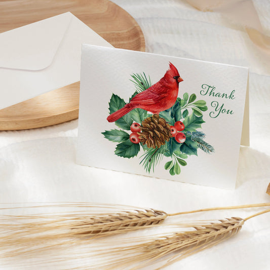 Christmas Cardinal Thank You Cards Amazing Faith Designs