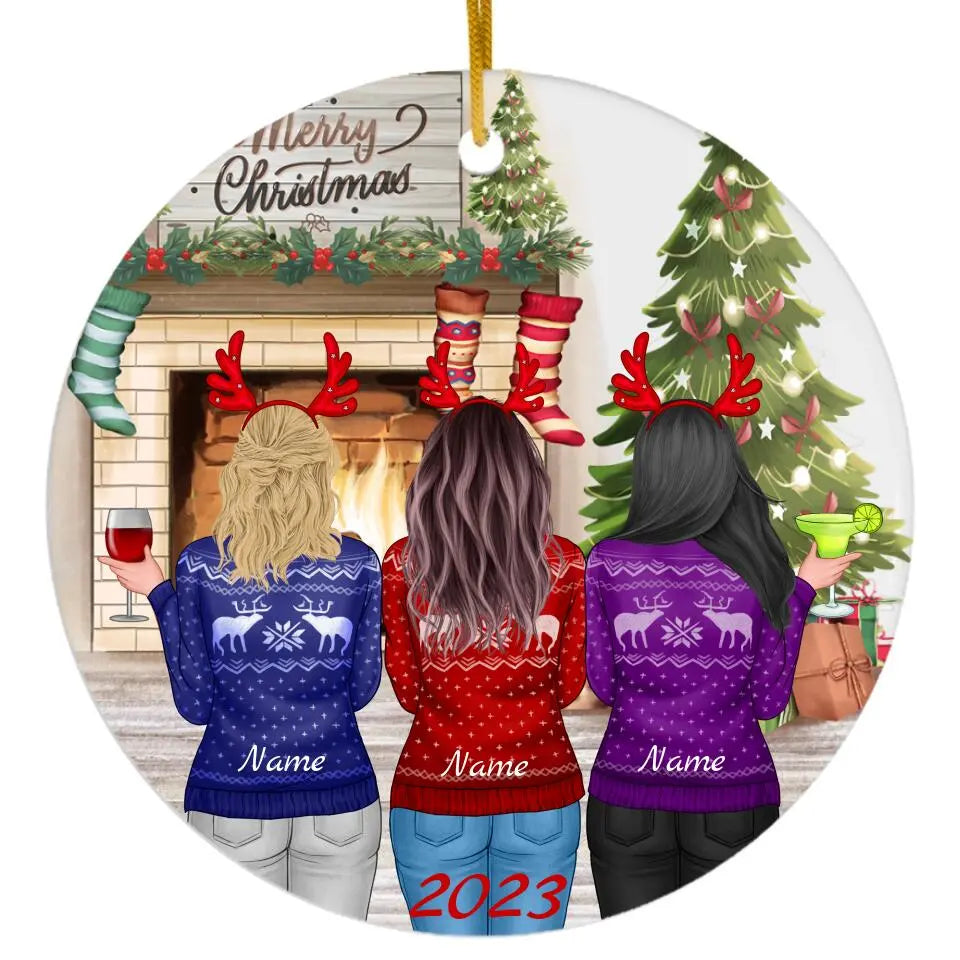 Christmas Friends Ornament (3 Friends) 2023 Printify