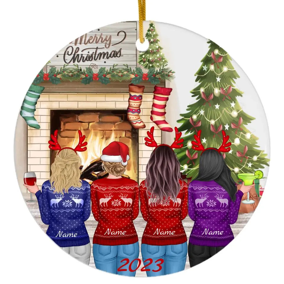 Christmas Friends Ornament (4 friends) 2023 Printify