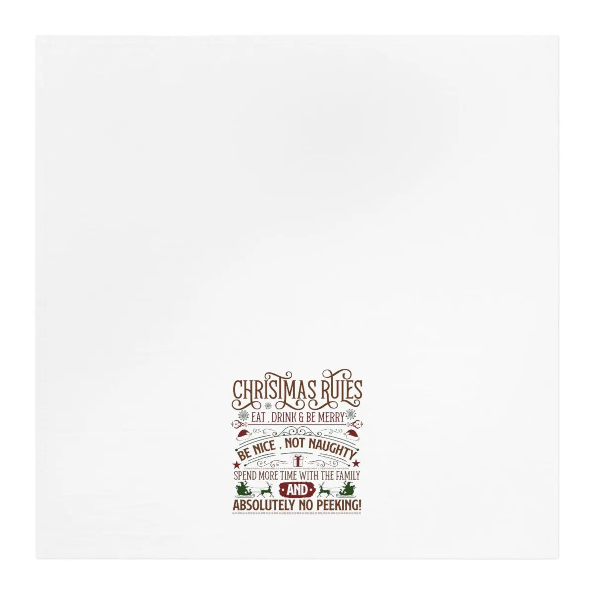 Christmas Rules Kitchen Tea Towel, Holiday Kitchen Towel, Christmas Dish Towel, Cute Christmas Kitchen Towel Printify