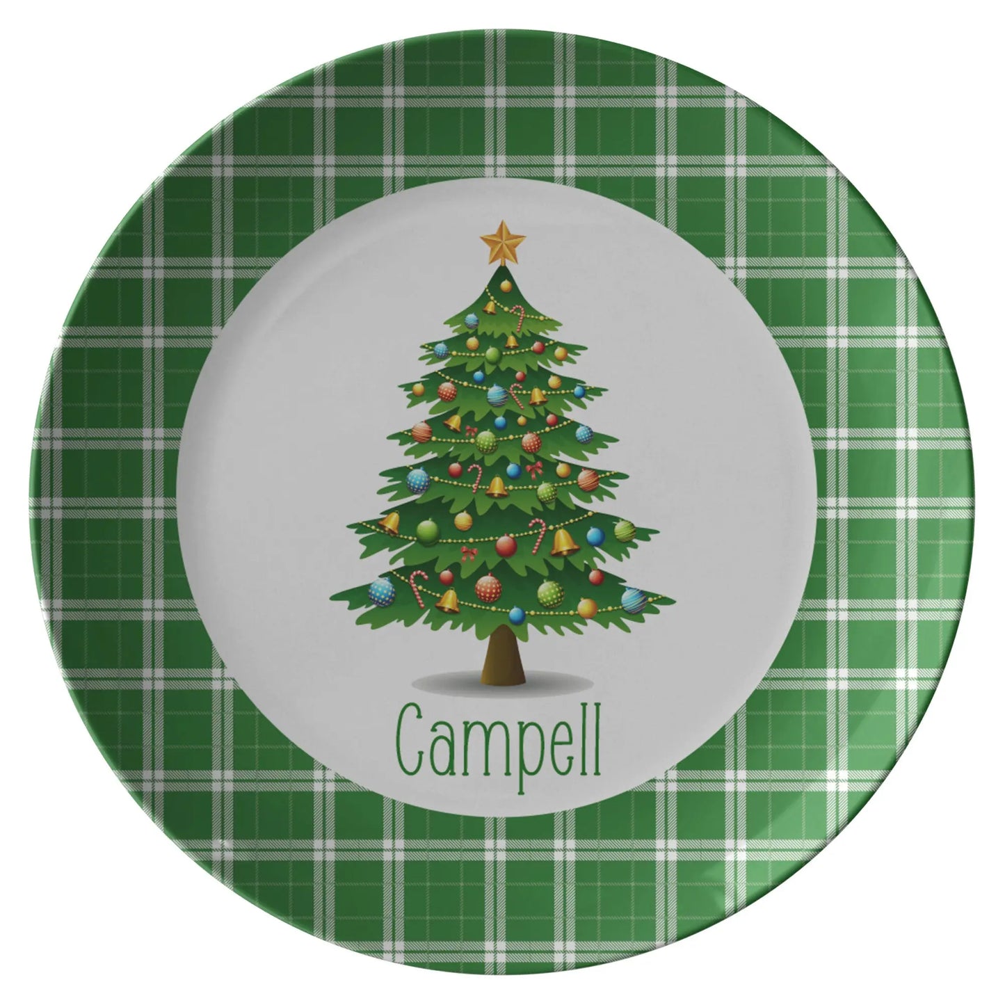 Christmas Tree Personalized Plate for Kids teelaunch