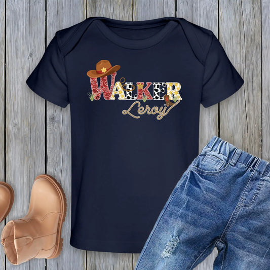 Cowboy Personalized Organic Baby T-Shirt SPOD