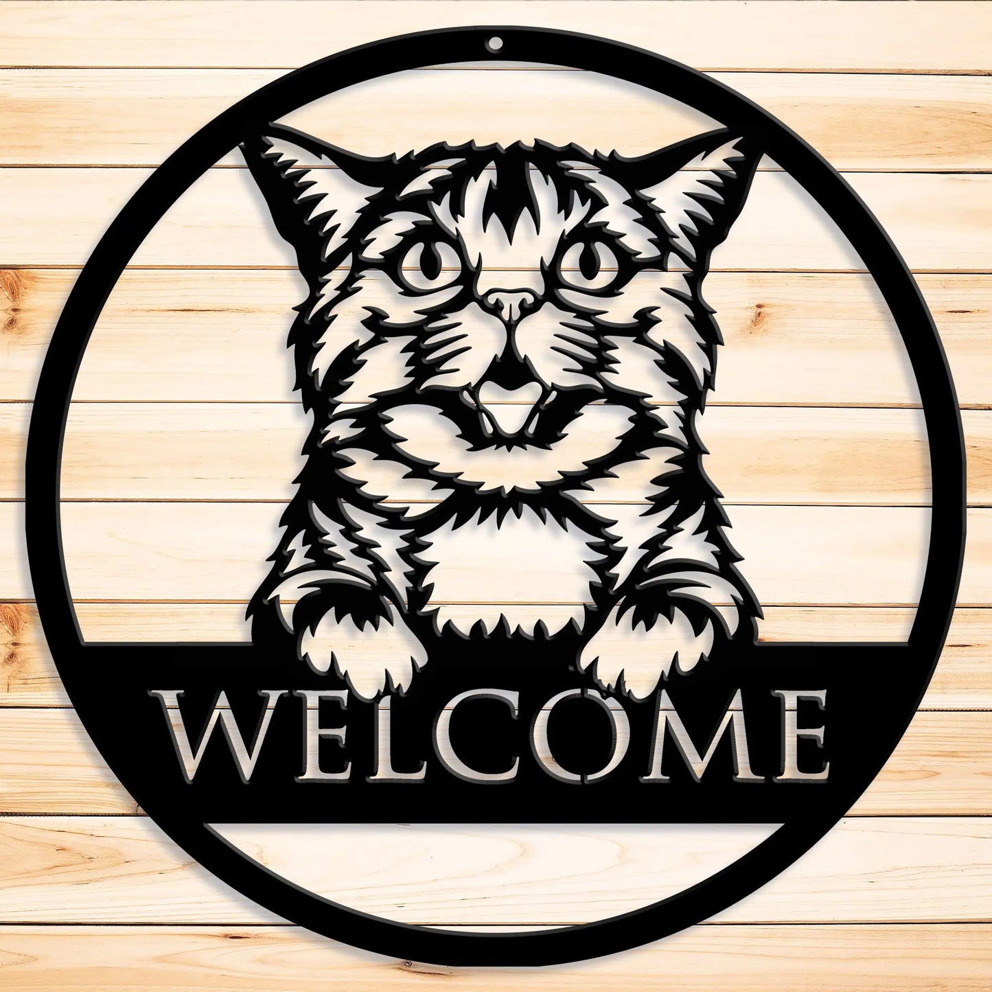 Custom Cat Metal Sign, Kitten Welcome Sign, Personalized Metal Sign - 6 Possible Designs teelaunch