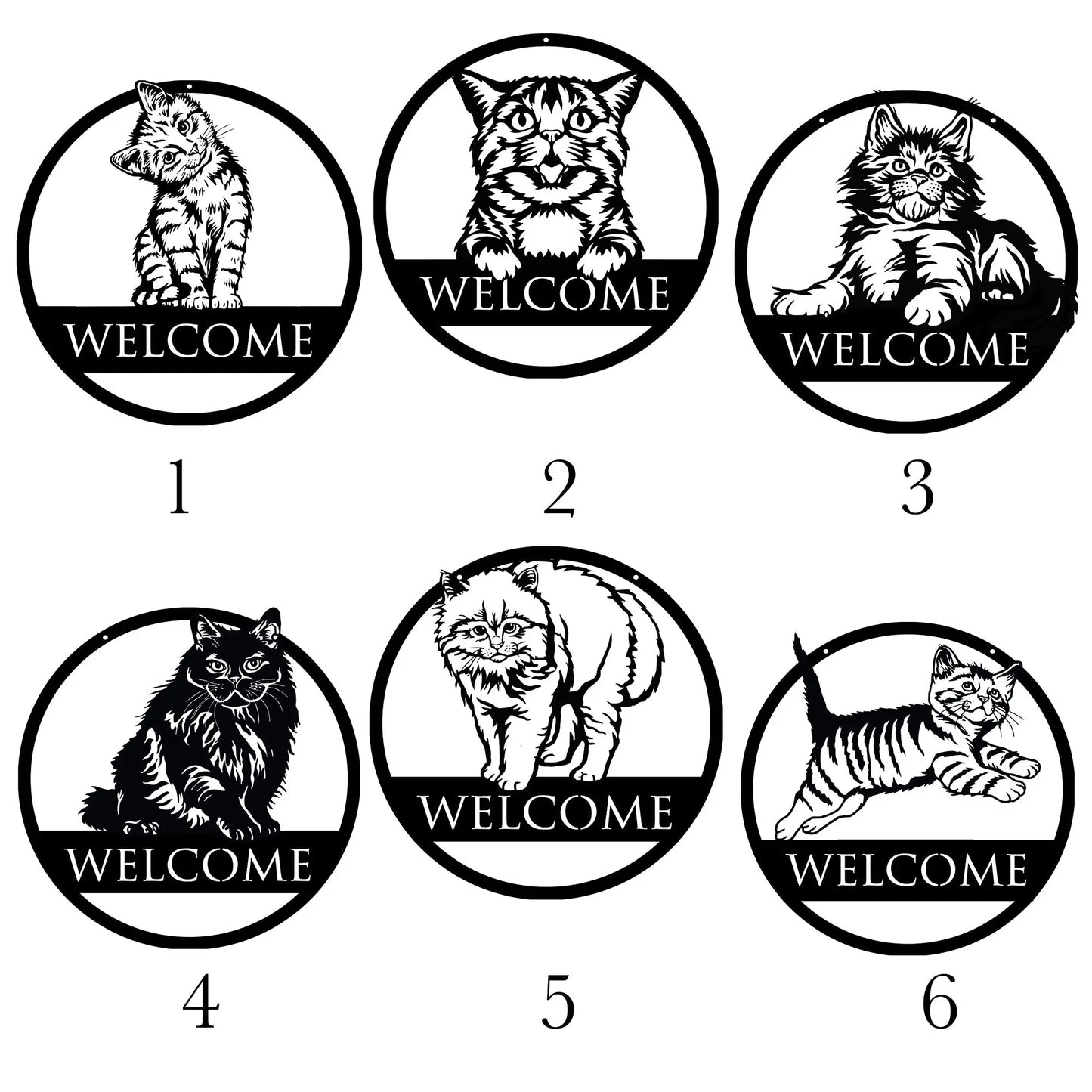 Custom Cat Metal Sign, Kitten Welcome Sign, Personalized Metal Sign - 6 Possible Designs teelaunch