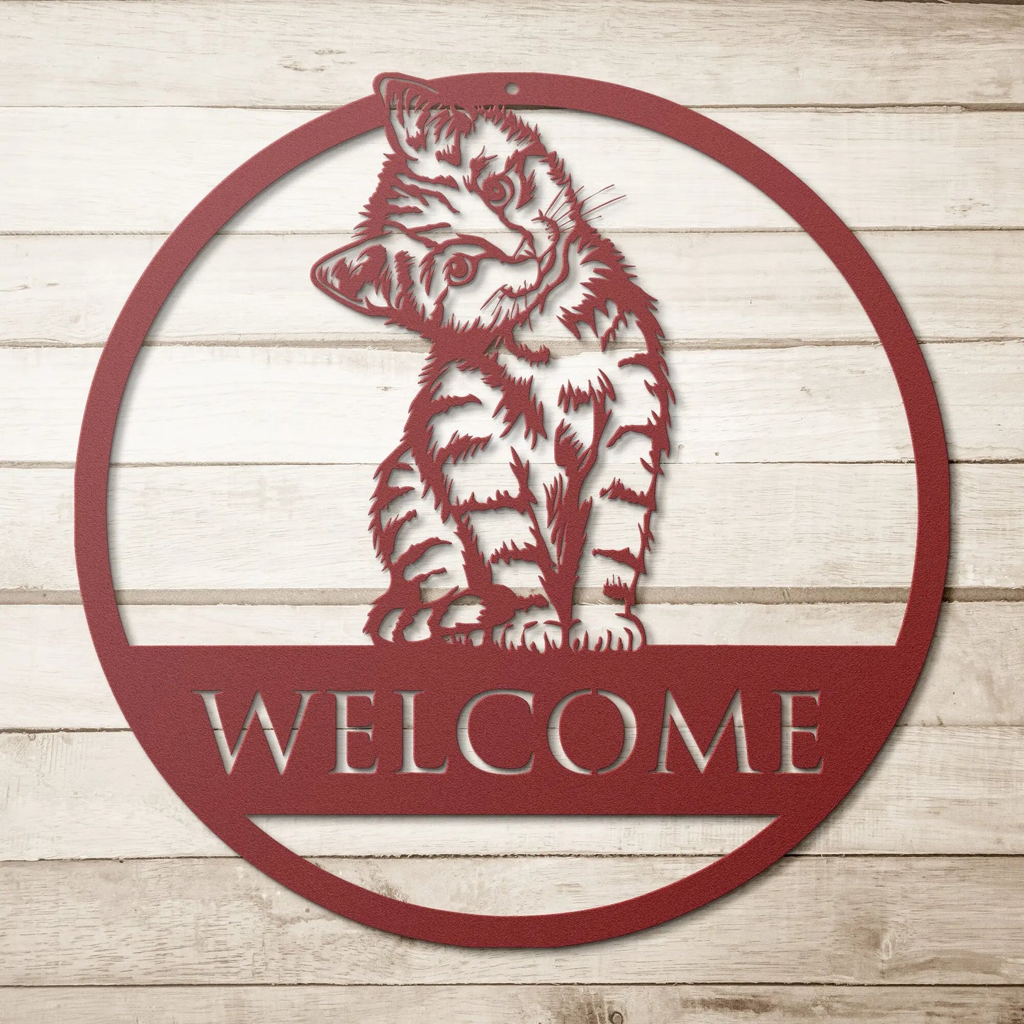 Custom Cat Metal Sign, Kitten Welcome Sign, Personalized Metal Sign - 6 Possible Designs teelaunch