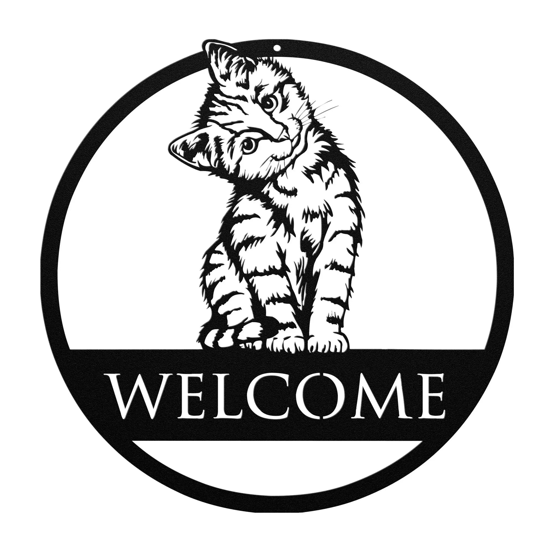 Custom Cat Metal Sign, Kitten Welcome Sign, Personalized Metal Sign - 6 Possible Designs teelaunch