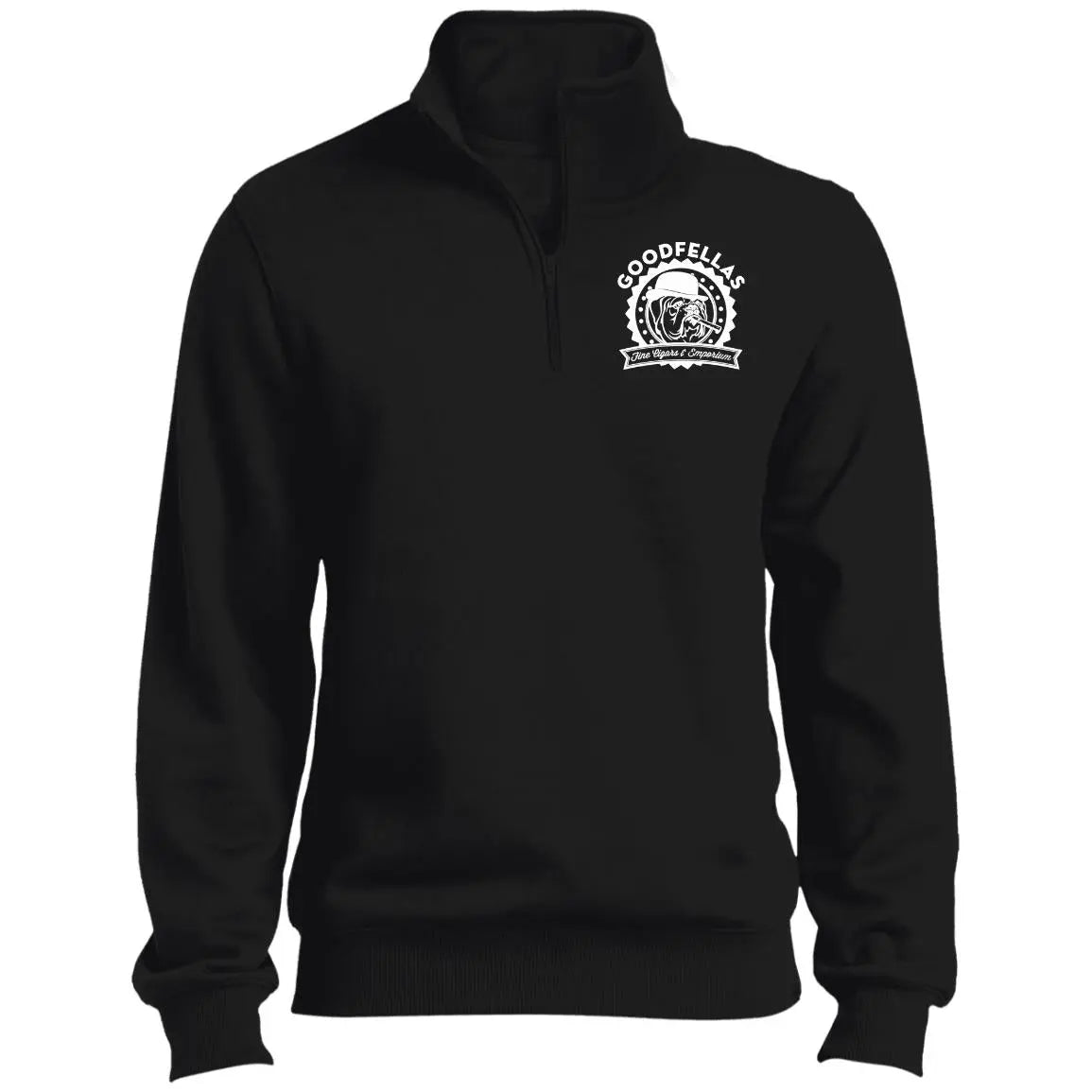 Custom Logo Quarter Zip Sweatshirt, Personalized Zip Sweatshirt, Logo Sweatshirt (Goodfellas) CustomCat