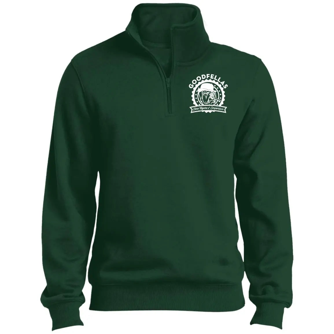 Custom Logo Quarter Zip Sweatshirt, Personalized Zip Sweatshirt, Logo Sweatshirt (Goodfellas) CustomCat