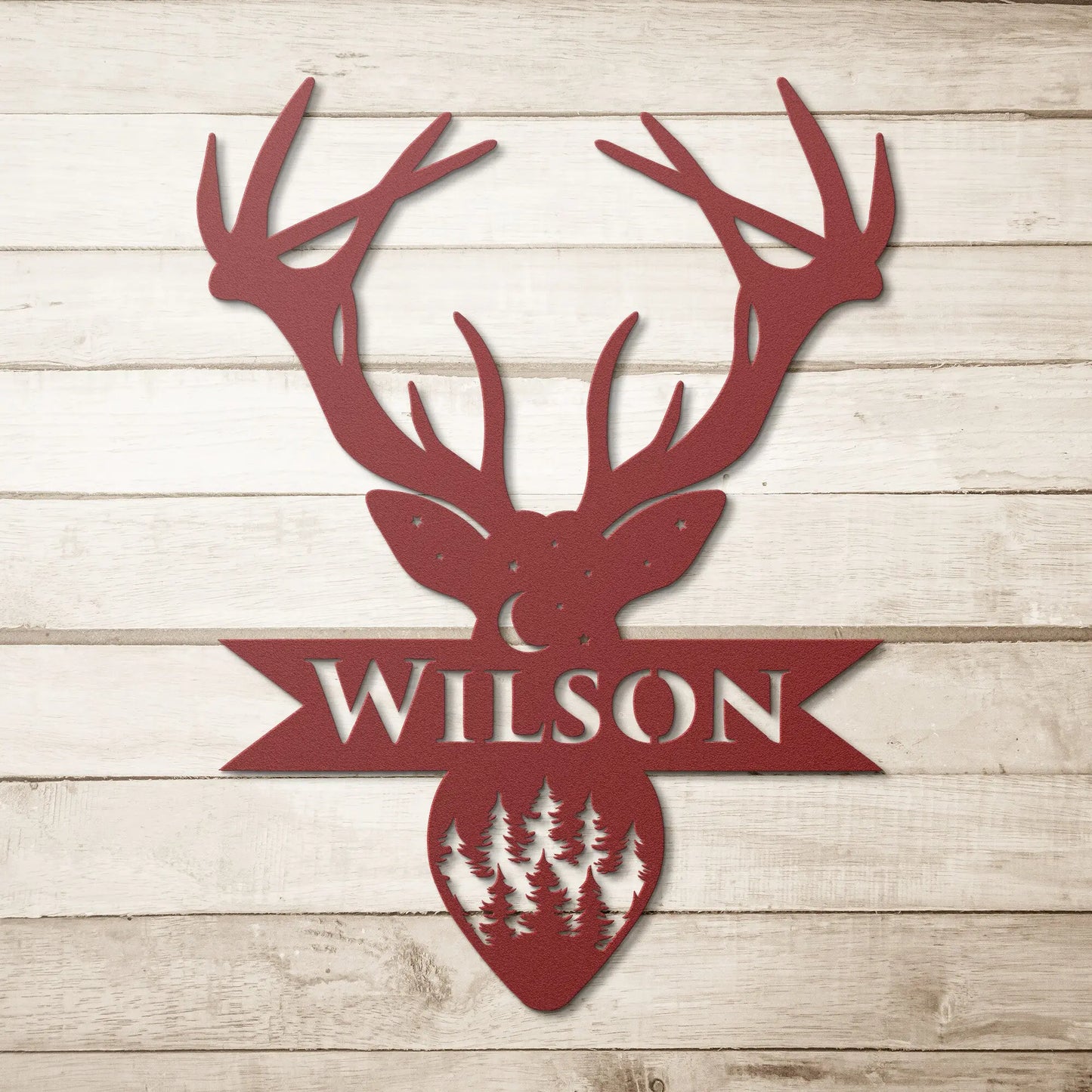 Deer Head Personalized Metal Sign, Custom Metal Sign, Personalized Metal Sign, Hunting Sign, Hunter Gift teelaunch