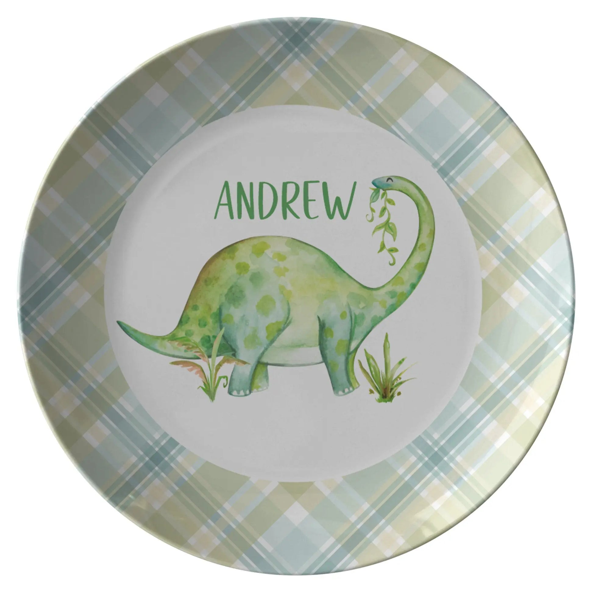 Dinosaur Personalized Plate for Kids teelaunch