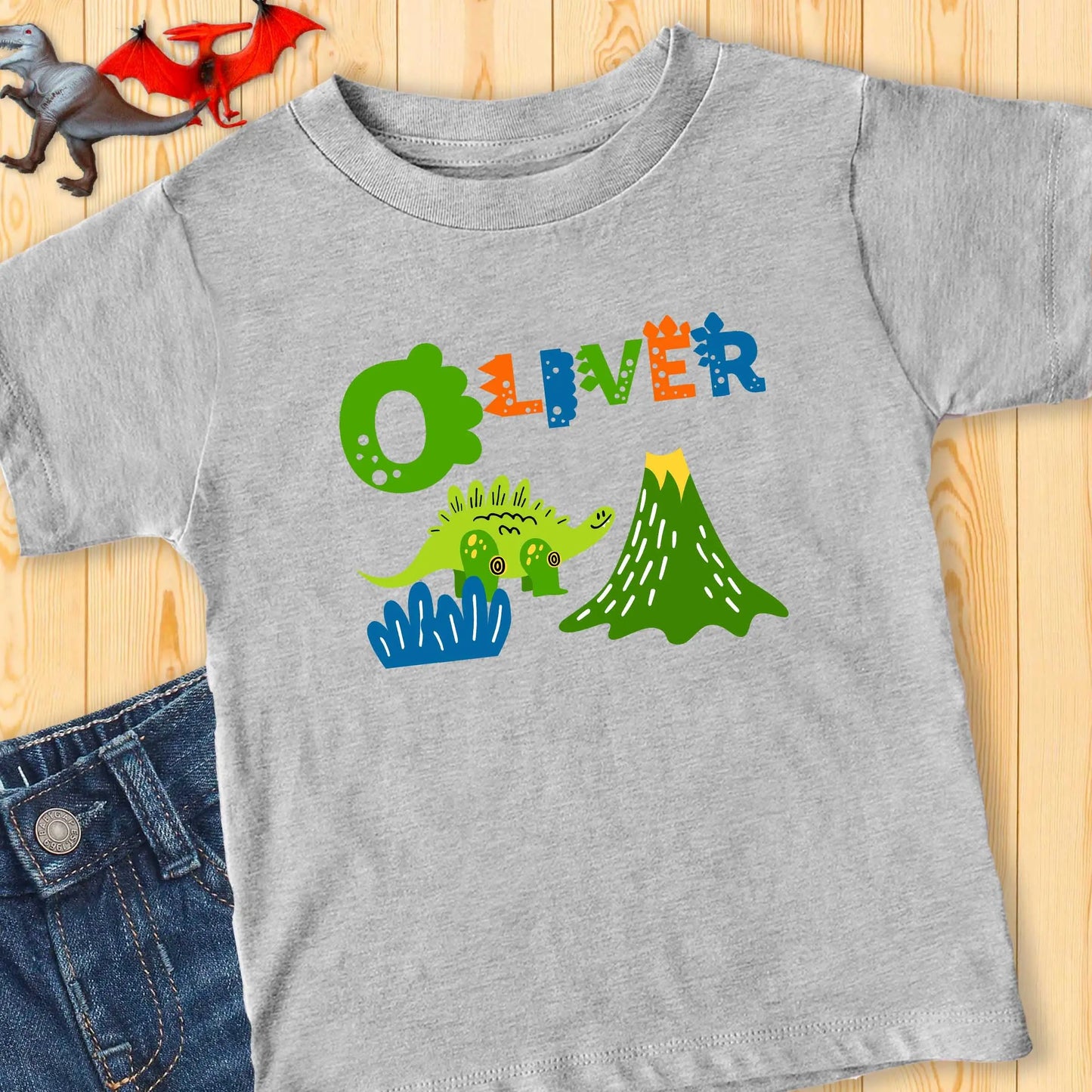 Dinosaur Personalized Toddler T-shirt Printify