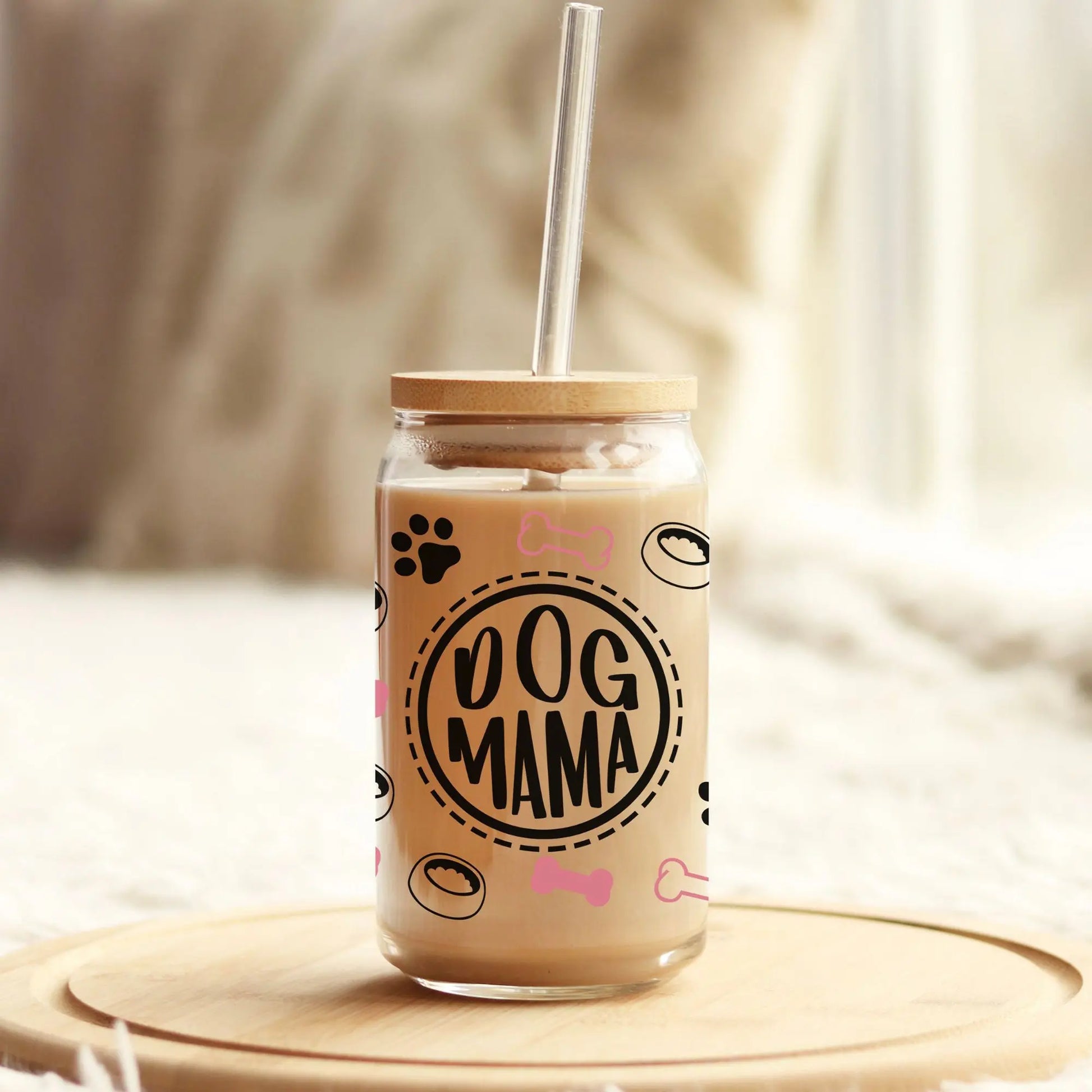 Dog Mama | Coffee Glass | Iced Coffee Glass Amazing Faith Designs