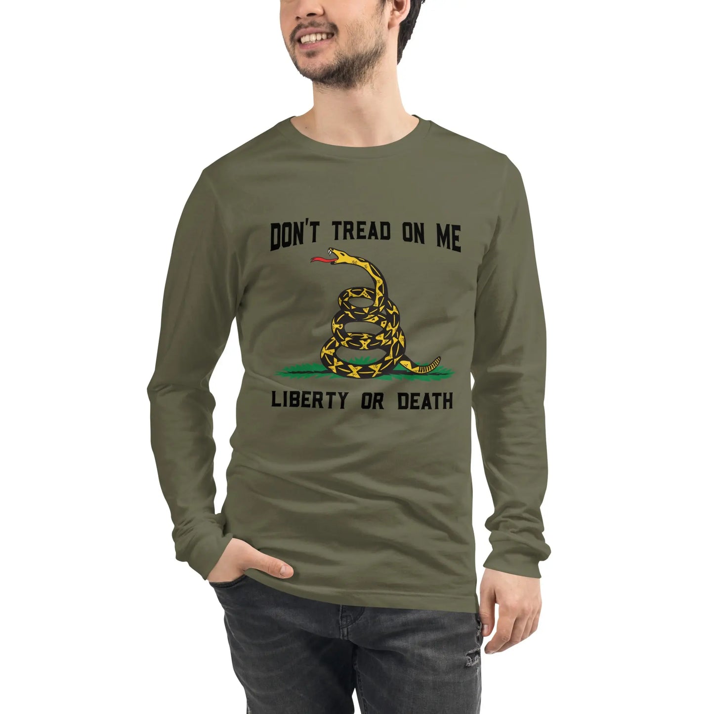 Don't Tread On Me Long Sleeve Tee Amazing Faith Designs