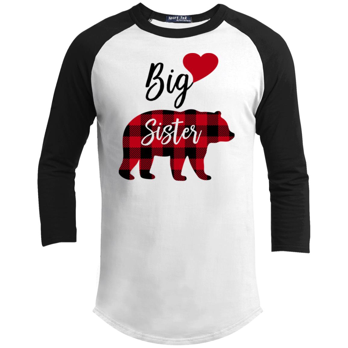 Big Sister Bear Buffalo Plaid Youth Shirt - Amazing Faith Designs