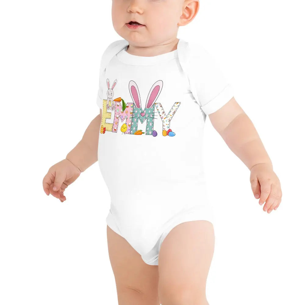 Easter Personalized Baby short sleeve Onesie Amazing Faith Designs