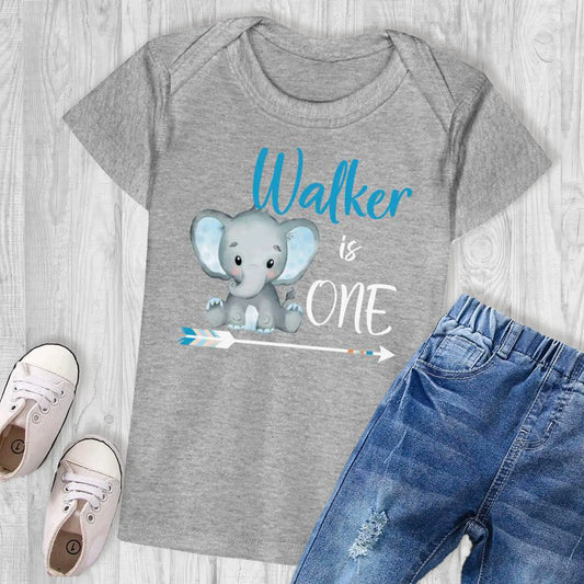 Elephant Personalized Organic Baby T-Shirt SPOD