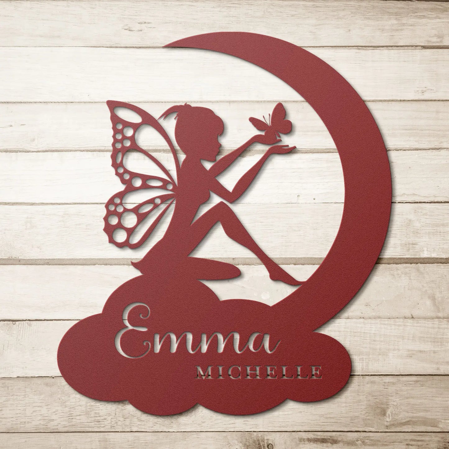 Fairy Girl's Personalized Metal Sign, Nursery Wall Art, Girl's Bedroom Wall Art teelaunch