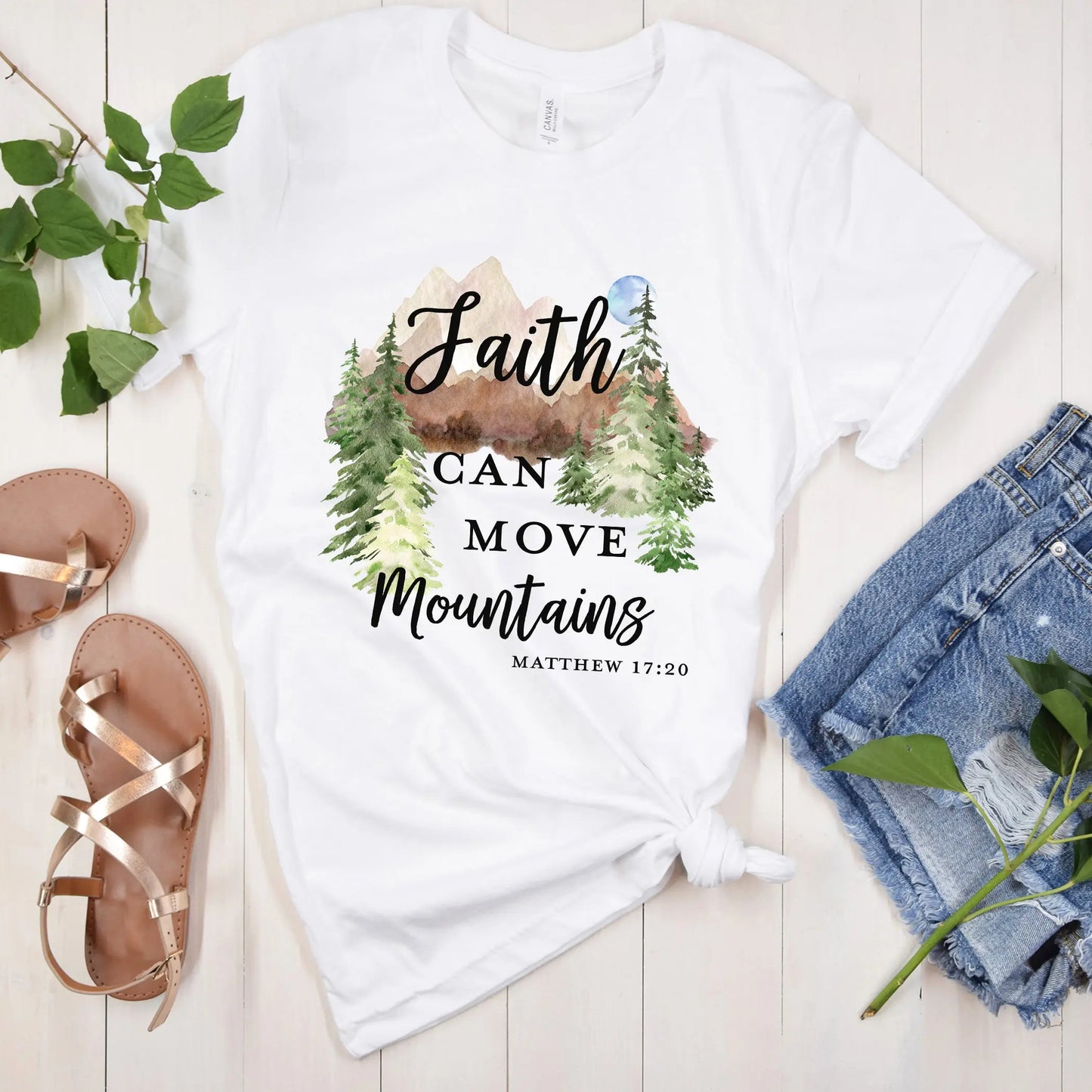 Faith Can Move Mountains Scripture T-shirt Printify