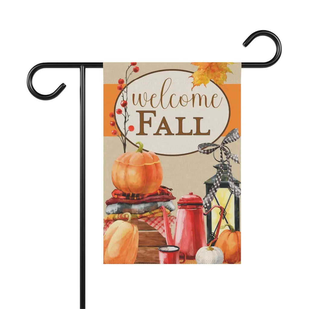 Fall Garden Flag, Pumpkin Flag, Welcome Fall, Welcome Yard Flag, Housewarming Gift, Pumpkin Patch Sign, Outdoor Decor, Farmhouse Decor Printify