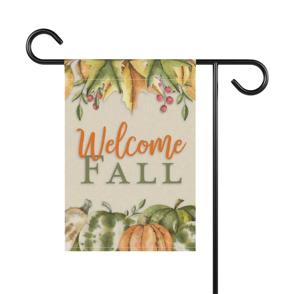 Fall Garden Flag, Pumpkin Flag, Welcome Fall, Welcome Yard Flag, Housewarming Gift, Pumpkin Patch Sign, Outdoor Decor, Farmhouse Decor Printify