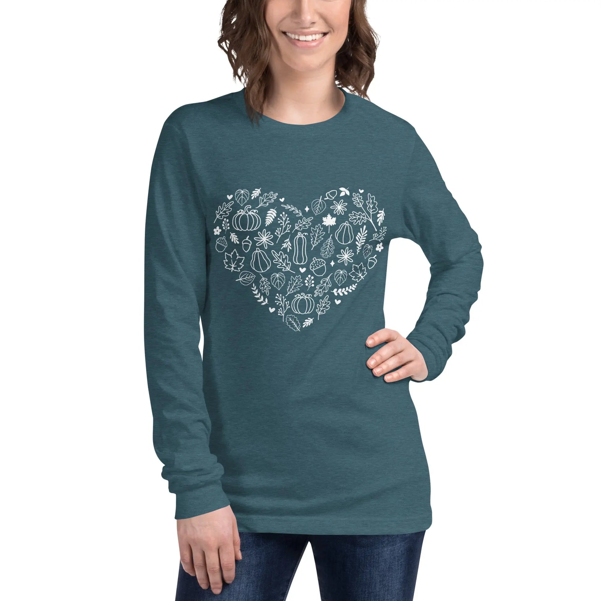 Fall Heart Long Sleeve Tee Amazing Faith Designs