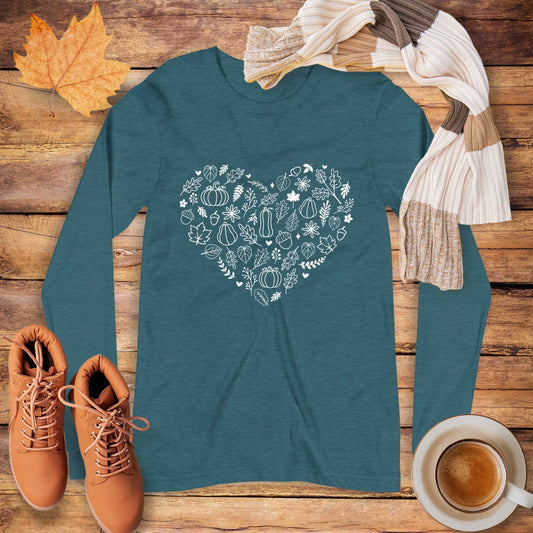 Fall Heart Long Sleeve Tee Amazing Faith Designs