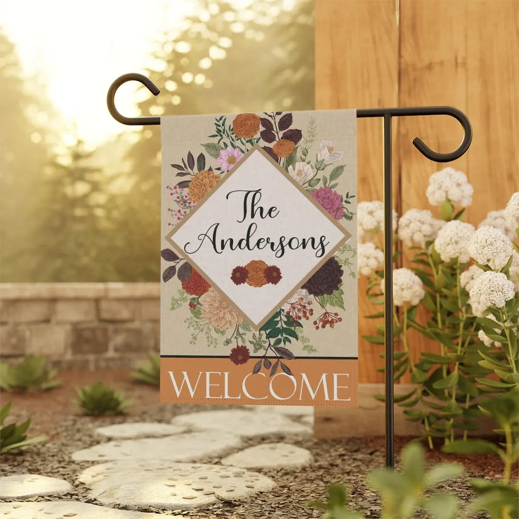 Fall Personalized Name Garden Flag, Pumpkin Flag, Welcome Fall, Welcome Yard Flag, Outdoor Decor, Farmhouse Decor Printify