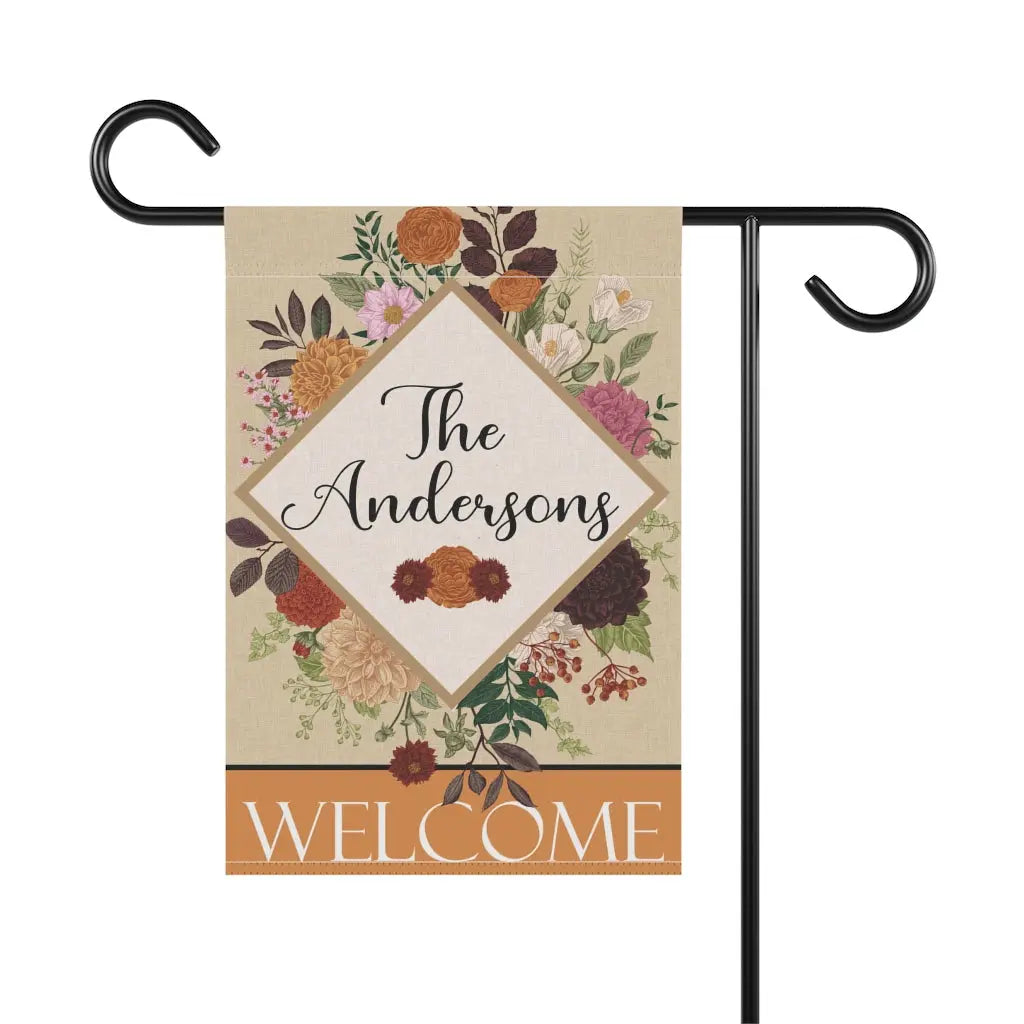 Fall Personalized Name Garden Flag, Pumpkin Flag, Welcome Fall, Welcome Yard Flag, Outdoor Decor, Farmhouse Decor Printify