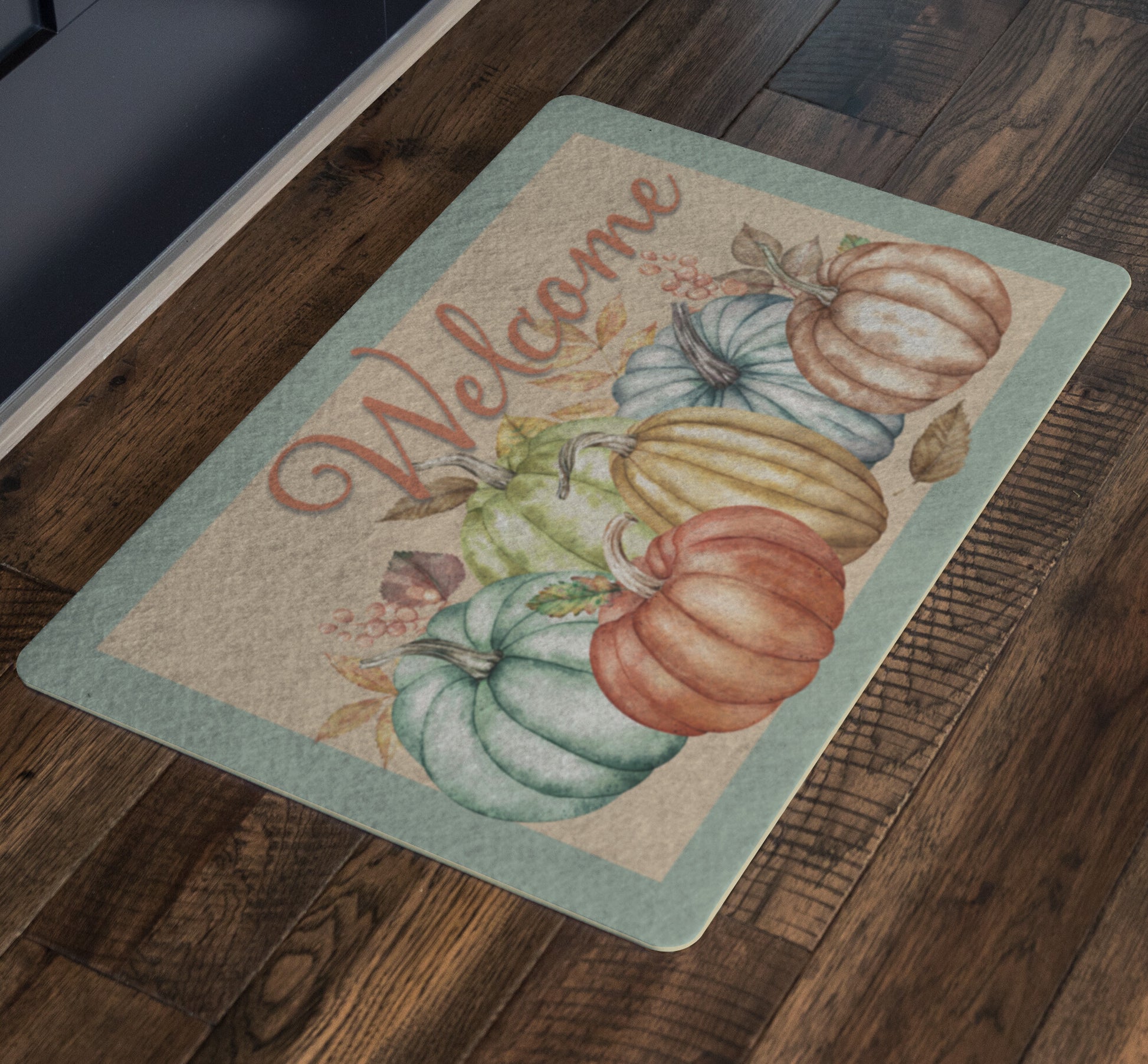 Welcome Pumpkin Pattern Door Mat Fall Doormat Welcome Mat 