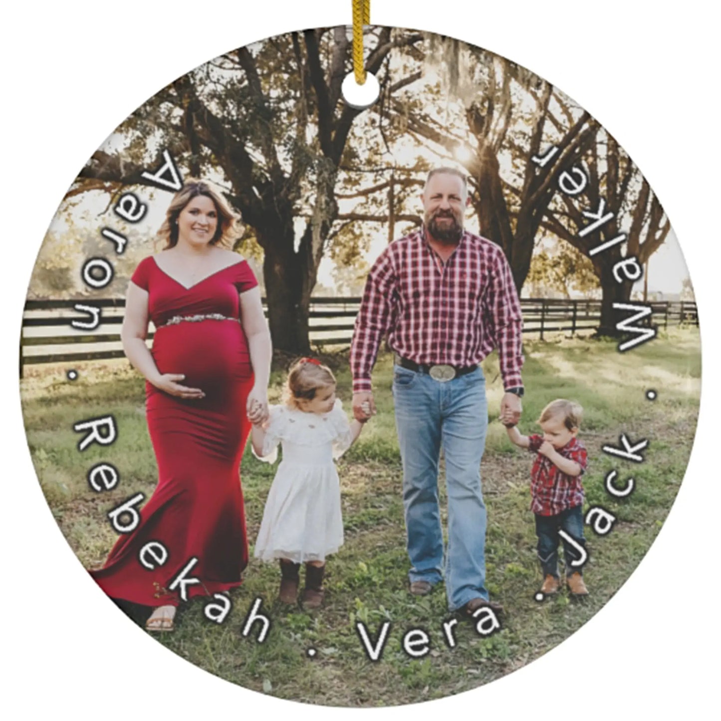 Family Photo Christmas Ornament Printify