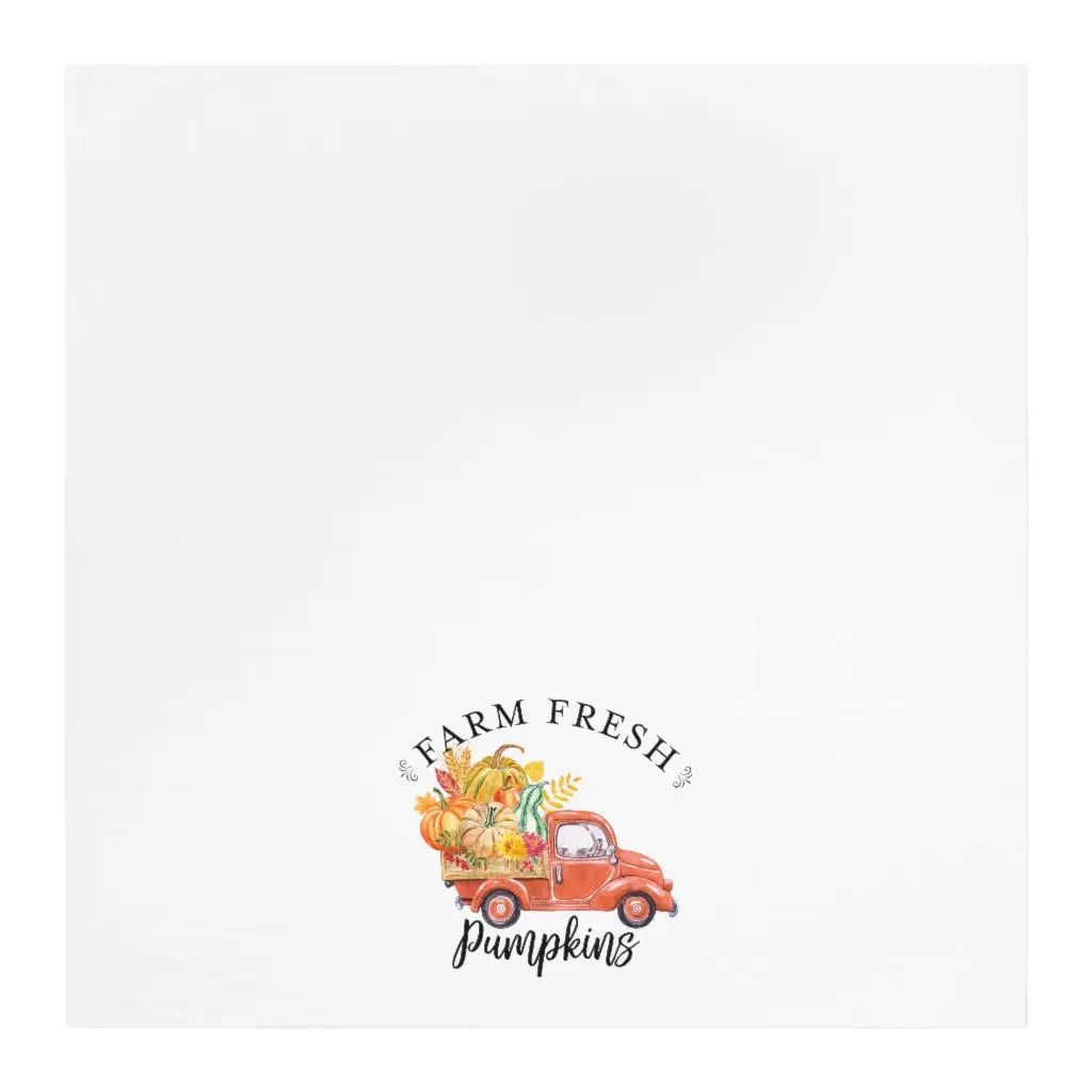 Farm Fresh Pumpkins with Pickup Truck Tea Towel, Autumn Kitchen Towel, Fall Dish Towel Printify