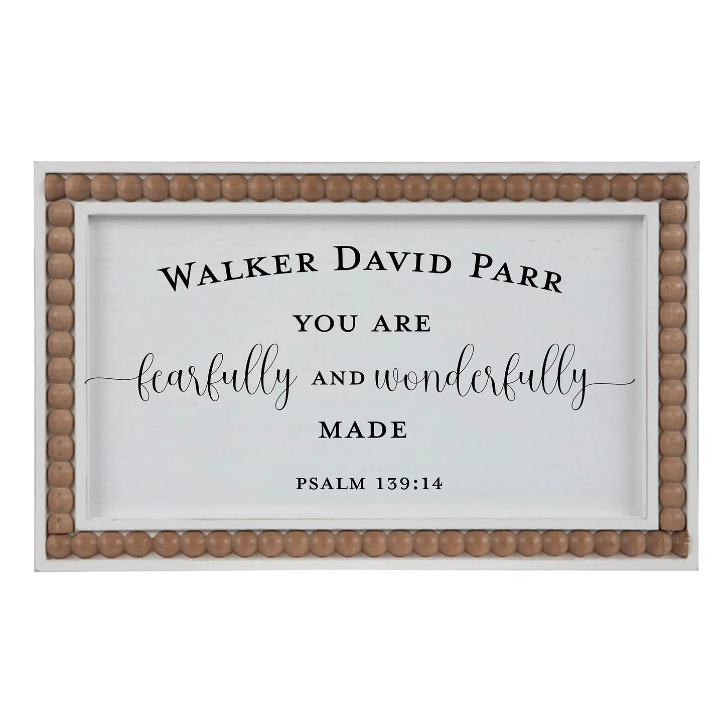 Fearfully and Wonderfully Made Personalized Framed Nursery Wood Sign | Wall Art amazingfaithdesigns