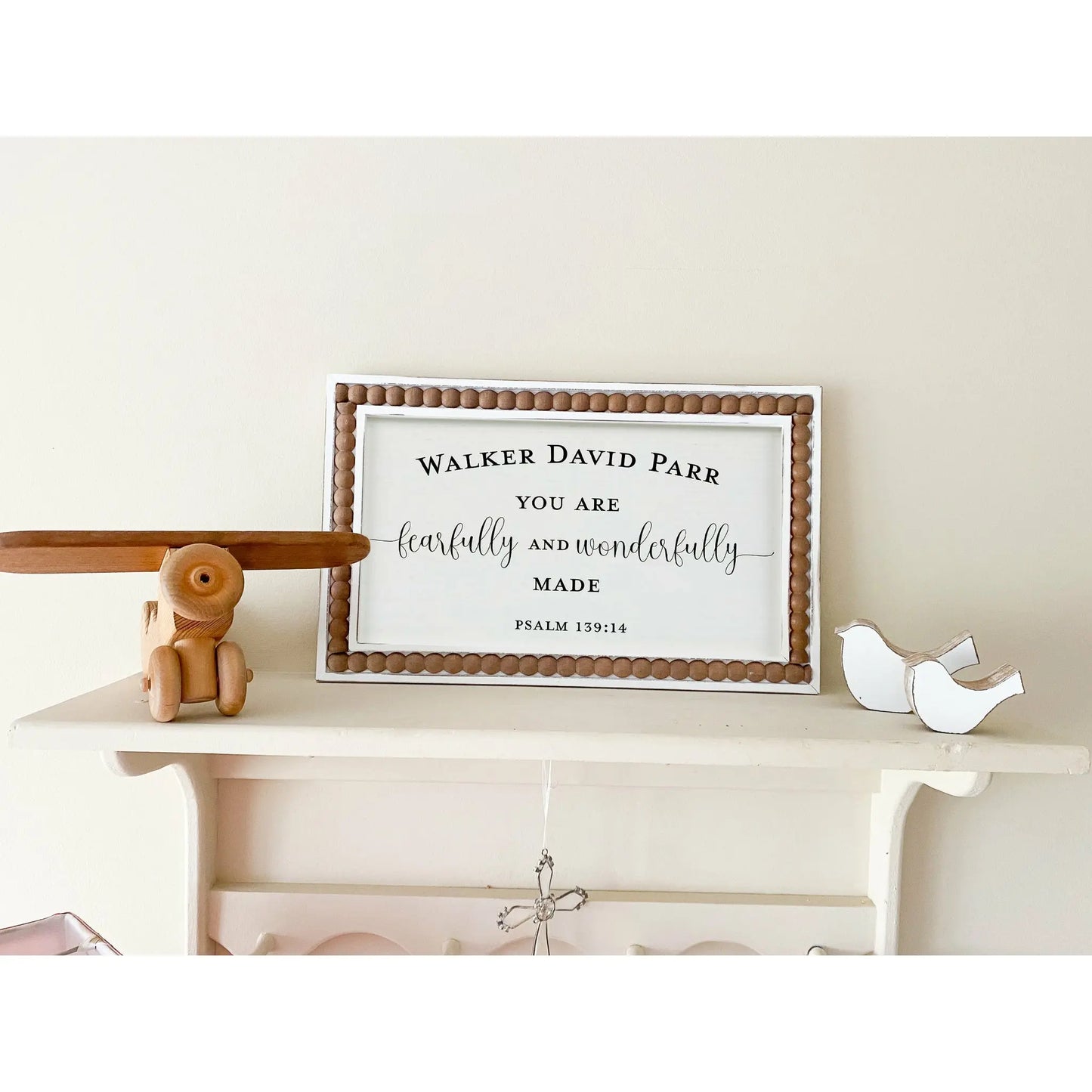 Fearfully and Wonderfully Made Personalized Framed Nursery Wood Sign | Wall Art amazingfaithdesigns