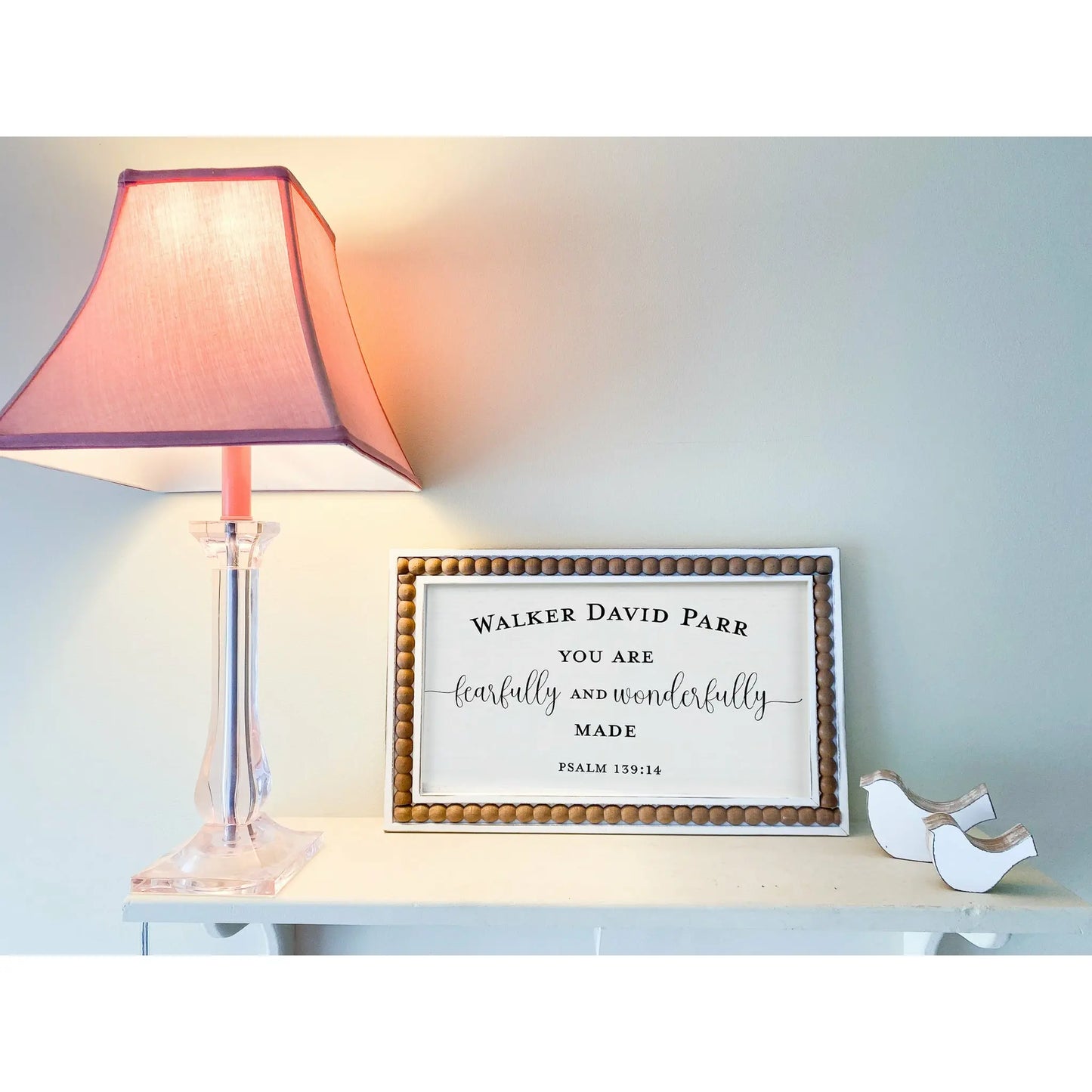 Fearfully and Wonderfully Made Personalized Framed Nursery Wood Sign | Wall Art amazingfaithdesigns