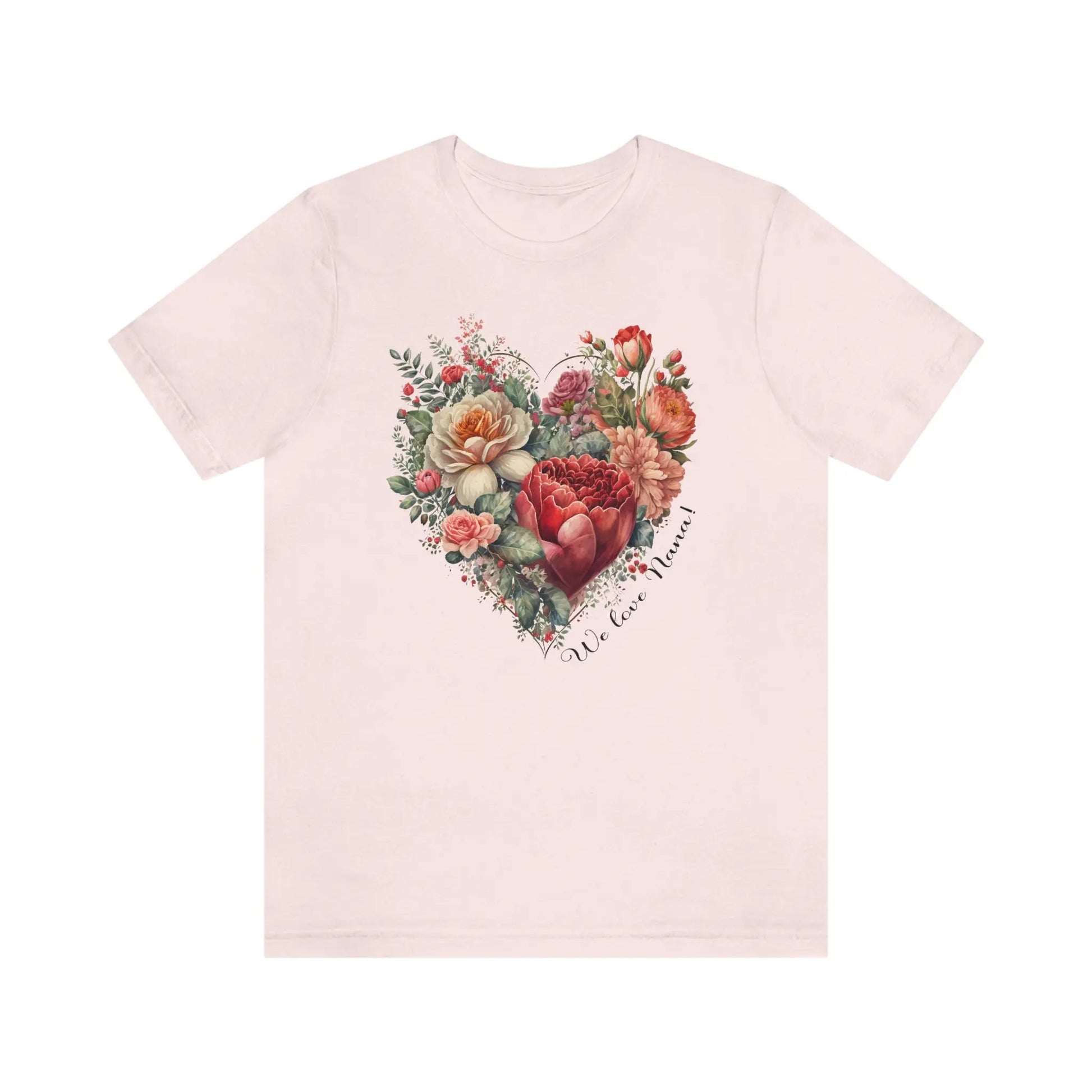 Flower Heart for Nana Short Sleeve Tee | Grandma, Grammy, Mimi, Gigi, Oma Printify