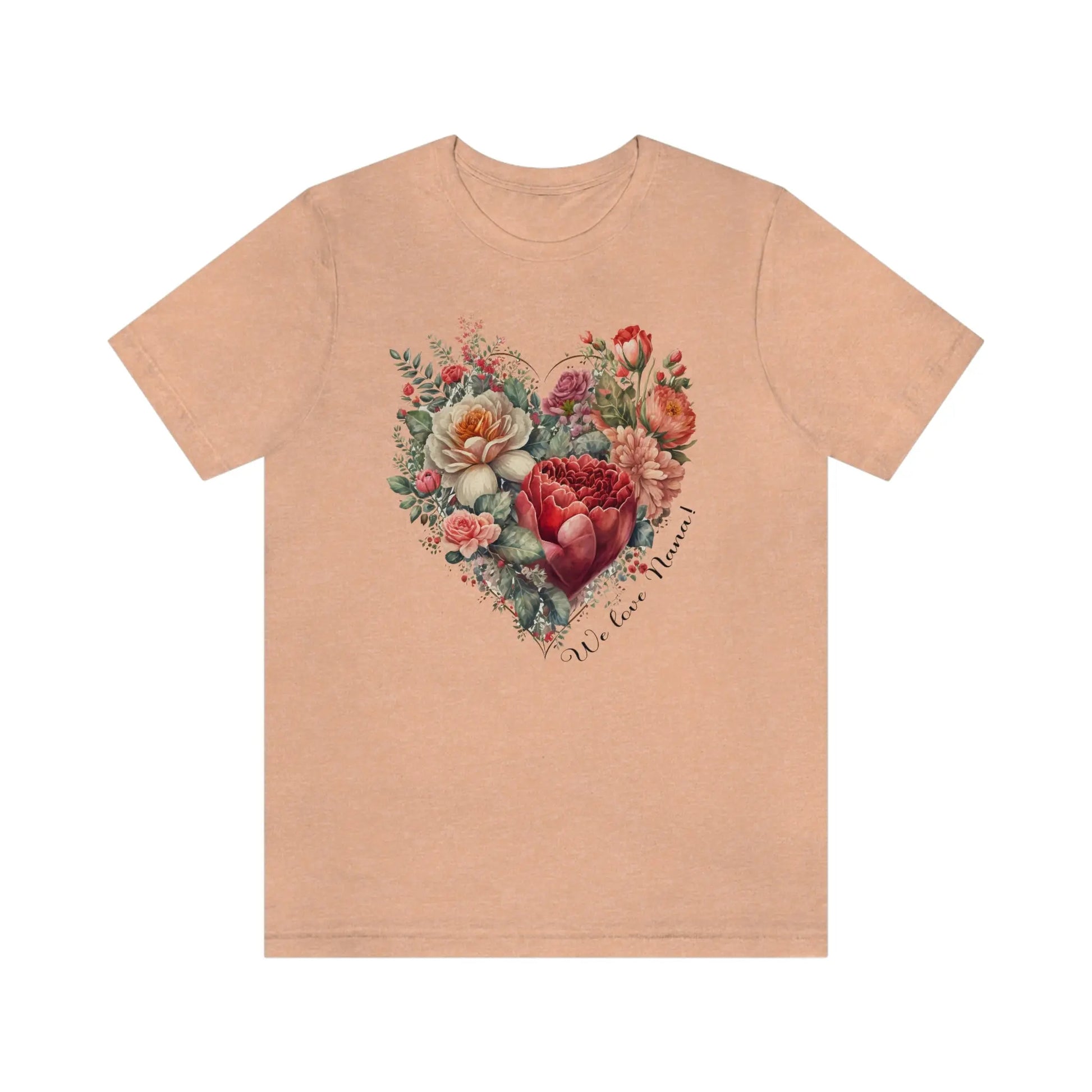 Flower Heart for Nana Short Sleeve Tee | Grandma, Grammy, Mimi, Gigi, Oma Printify