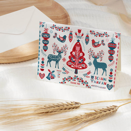 Folk Art Christmas Thank You Cards Amazing Faith Designs