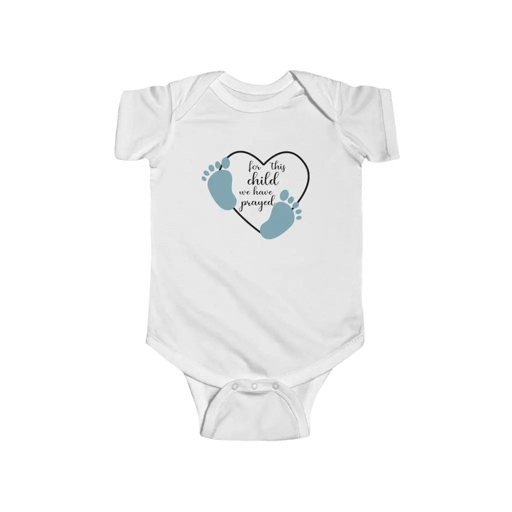 For This Child We Have Prayed Baby Boy Christian Onesie | Baptism Gift Printify
