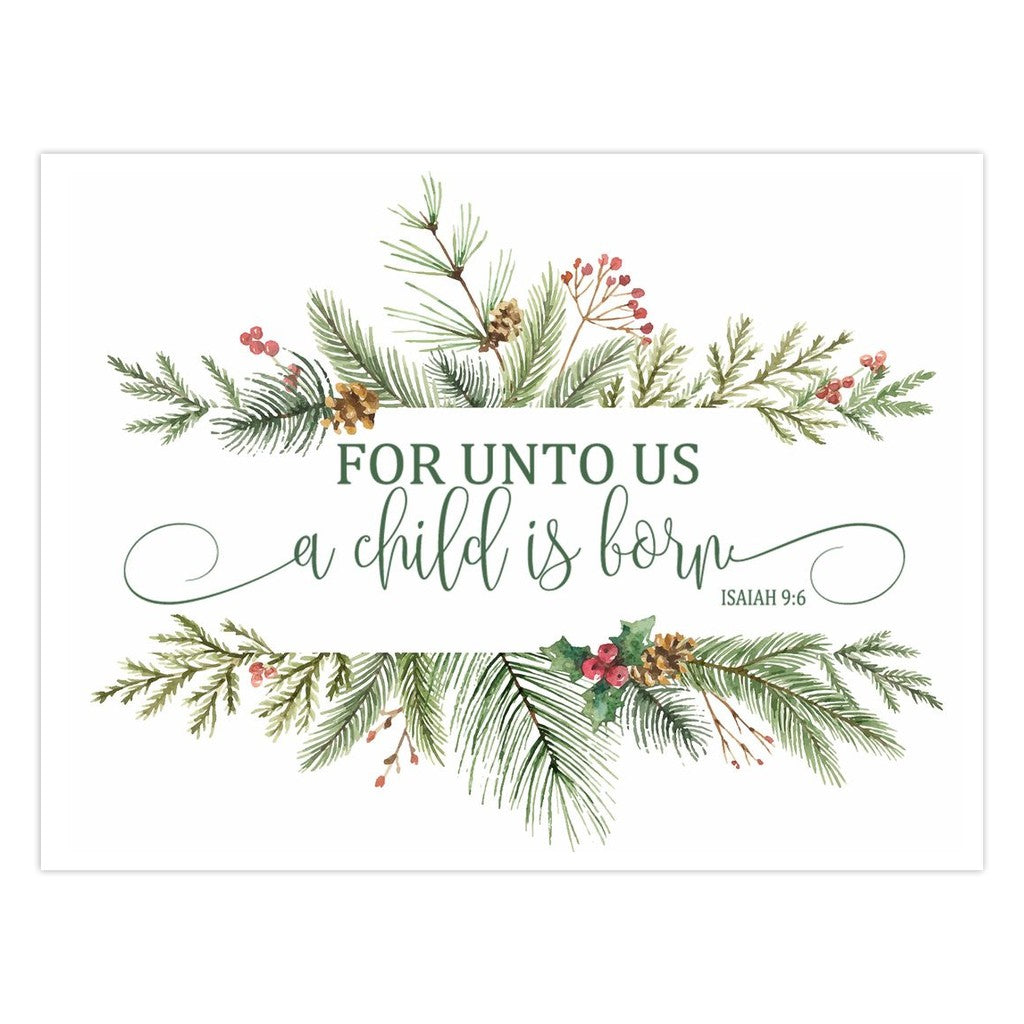 For Unto Us a Child Is Born Christmas Cards Amazing Faith Designs